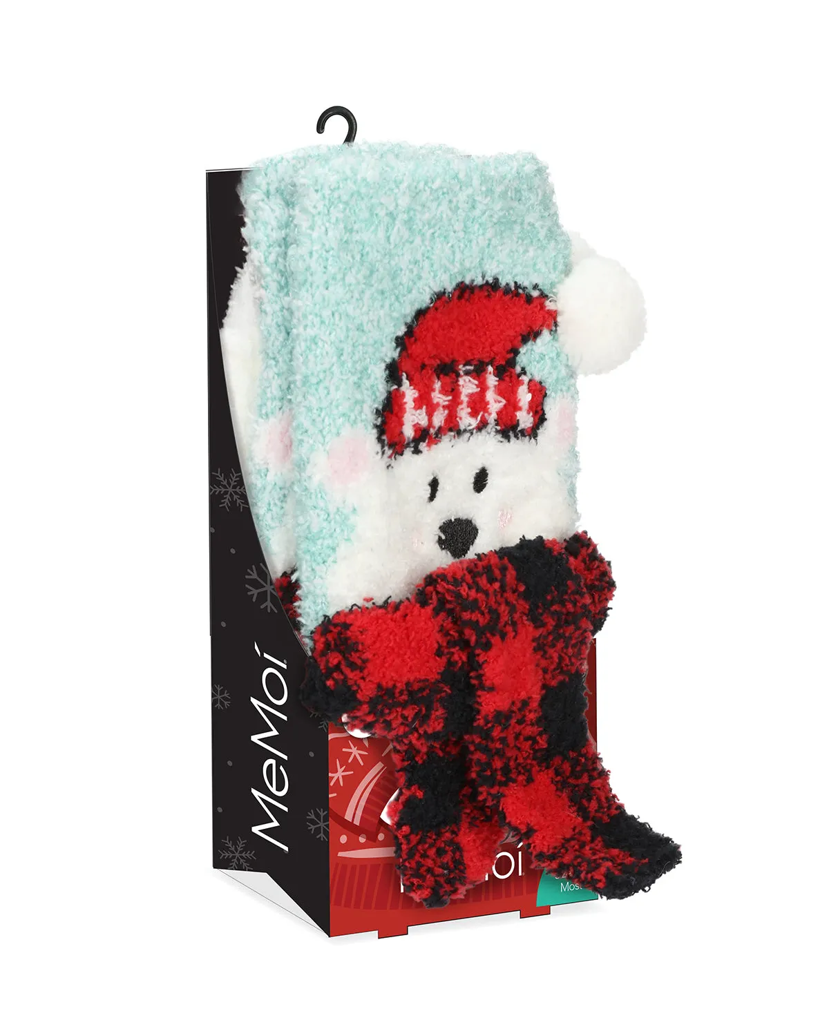 Women's Polar Bear Embellished Critter Plush Crew Socks sold by MeMoi