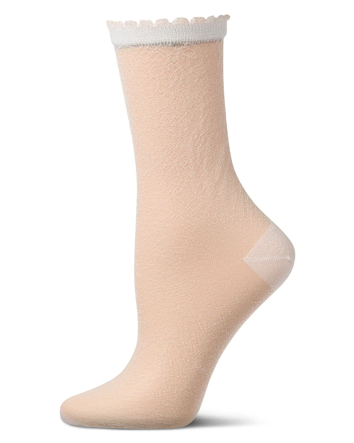 Women's Shimmer Sheer Lurex-Blend Fashion Crew Sock sold by MeMoi product image thumbnail 2