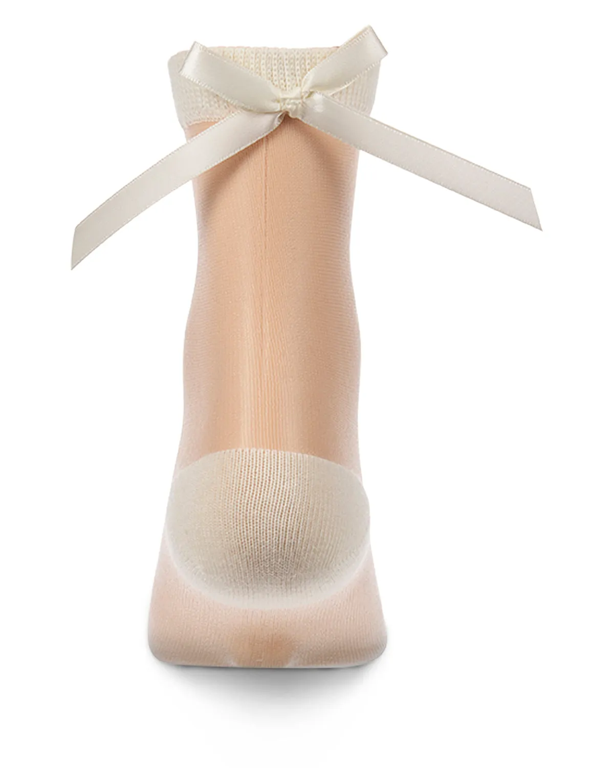 Women's Silky-Sheer Cotton-Rich Crew Sock with Satin Bow sold by MeMoi product image thumbnail 4