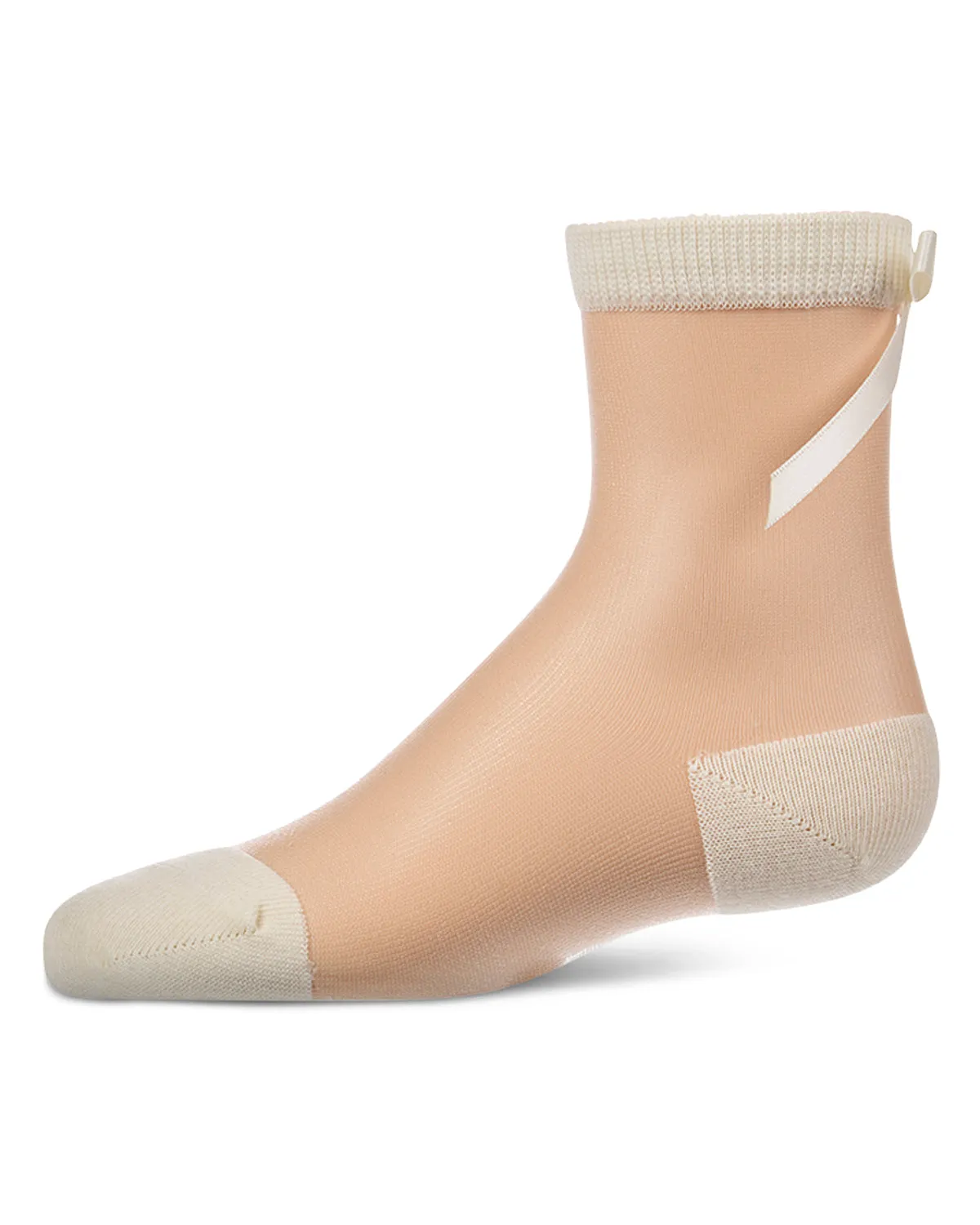 Women's Silky-Sheer Cotton-Rich Crew Sock with Satin Bow sold by MeMoi product image thumbnail 2