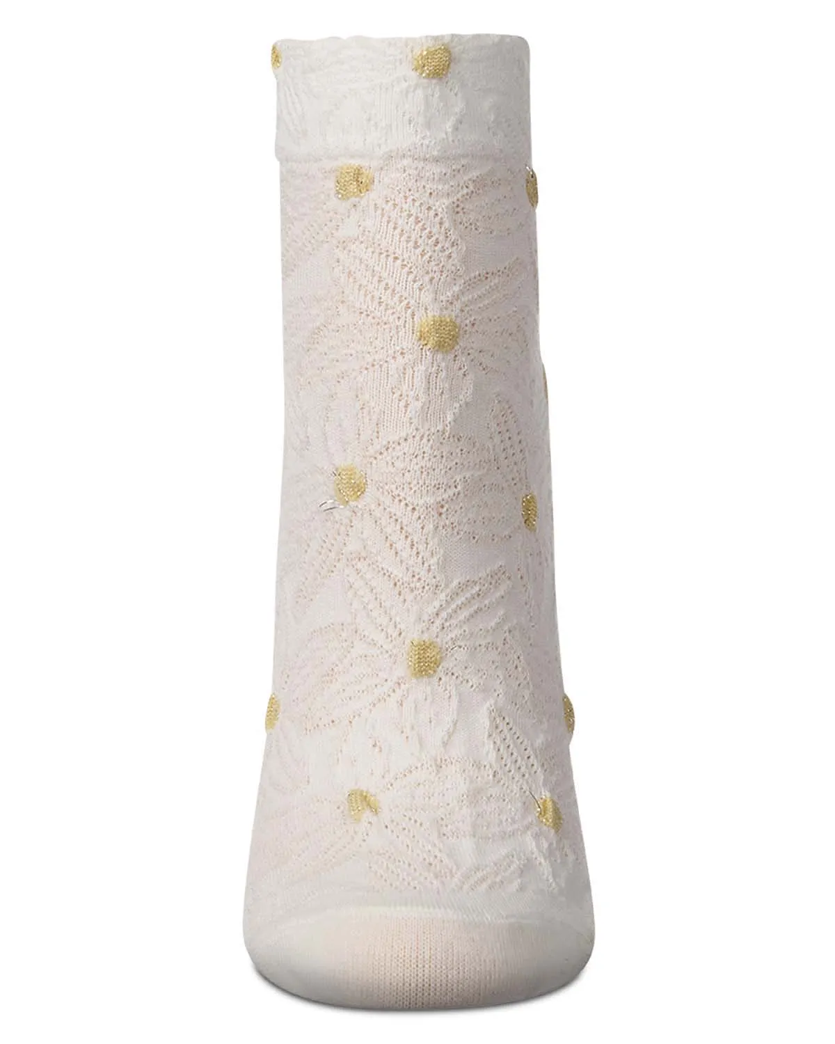 Women's Cotton-Rich Floral 3D-Textured Shortie Ankle Sock sold by MeMoi product image thumbnail 3