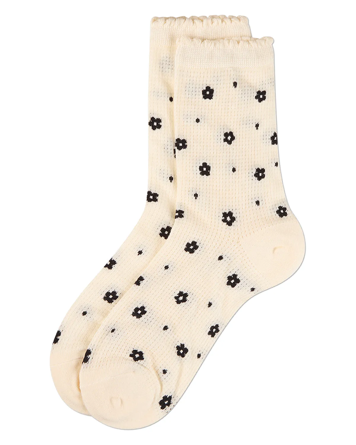 Women's "Deco Flower" Cotton-Rich Mesh Ankle Sock sold by MeMoi product image thumbnail 3