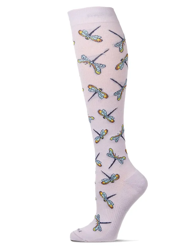 Women's "Dragonflies" Rayon-Blend 8-15 mmHg Graduated Compression Sock sold by MeMoi