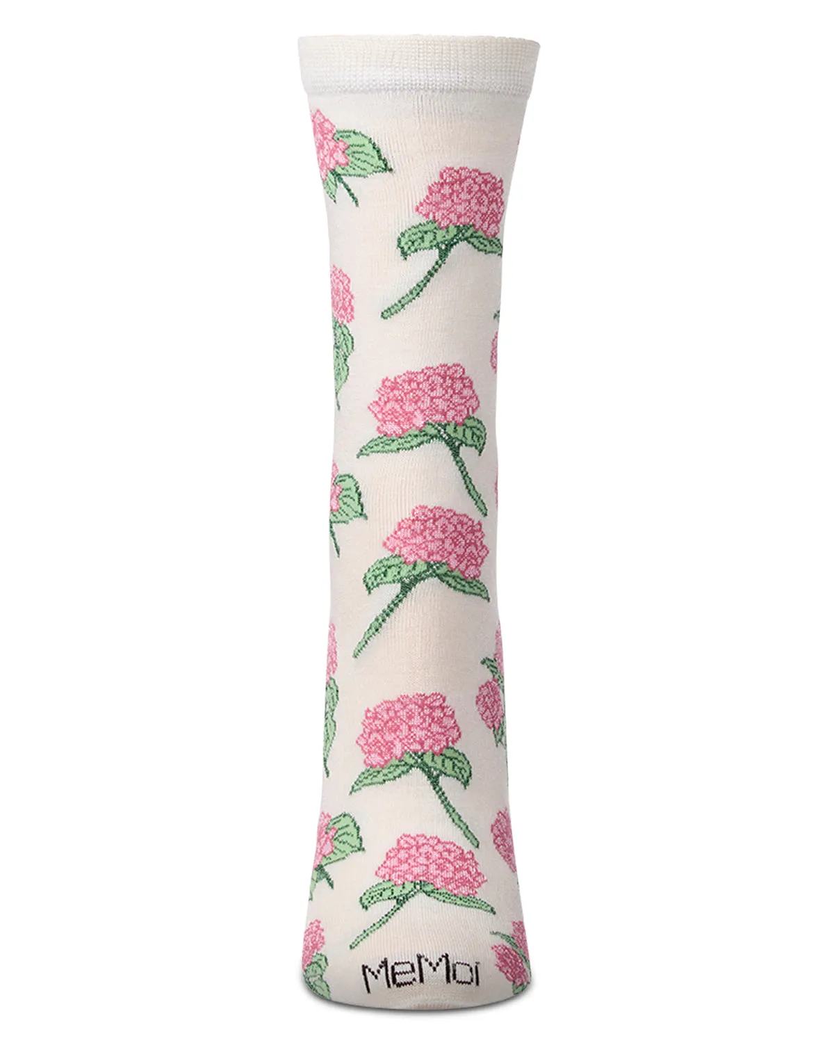 Women's Hydrangea-Themed Rayon-Blend Novelty Crew Sock sold by MeMoi product image thumbnail 2