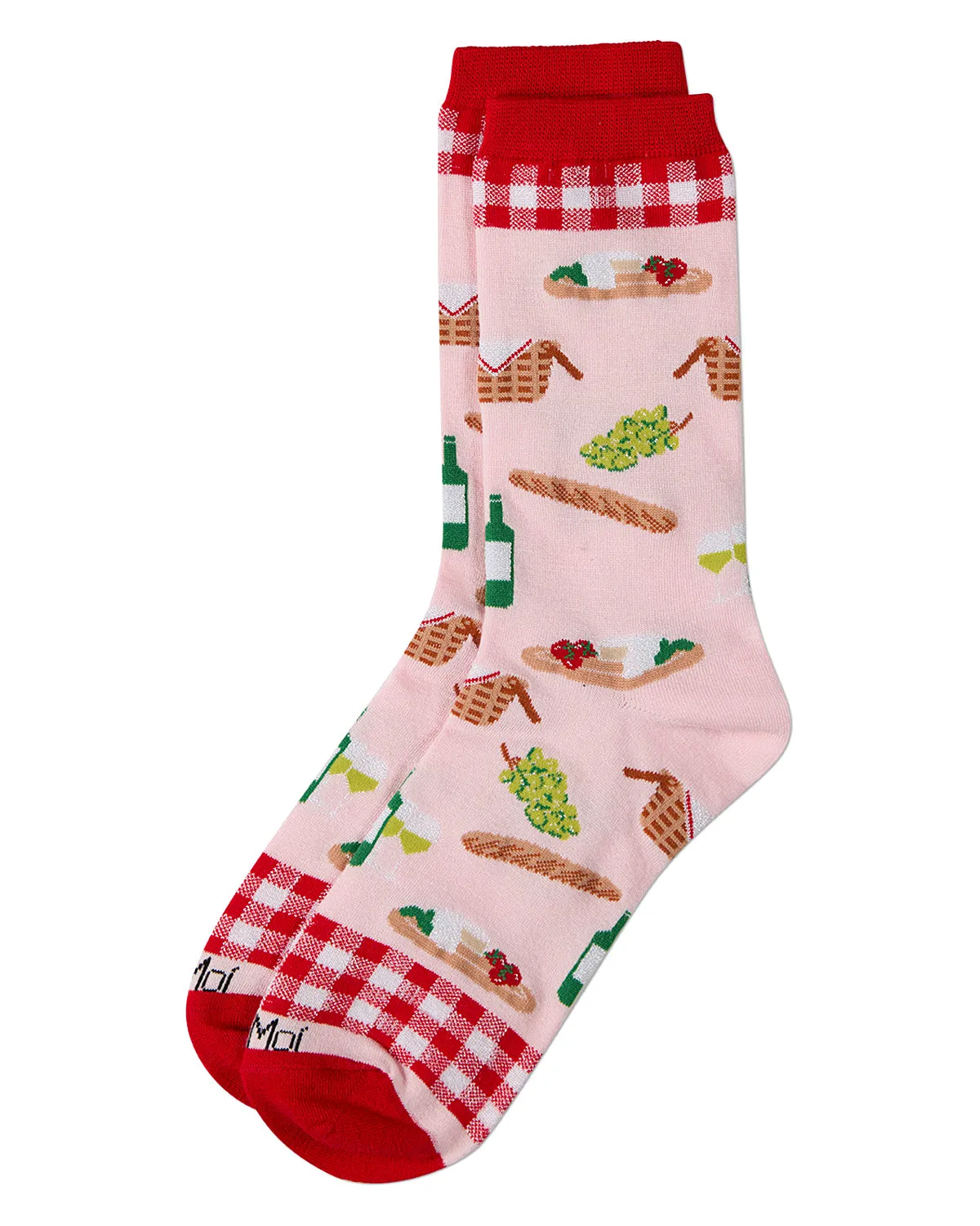 Women's Picnic-Themed Rayon-Blend Novelty Crew Sock sold by MeMoi product image thumbnail 3