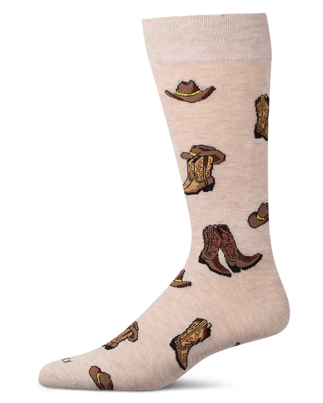 Cowboy Boots Men`s Bamboo Crew made by MeMoi