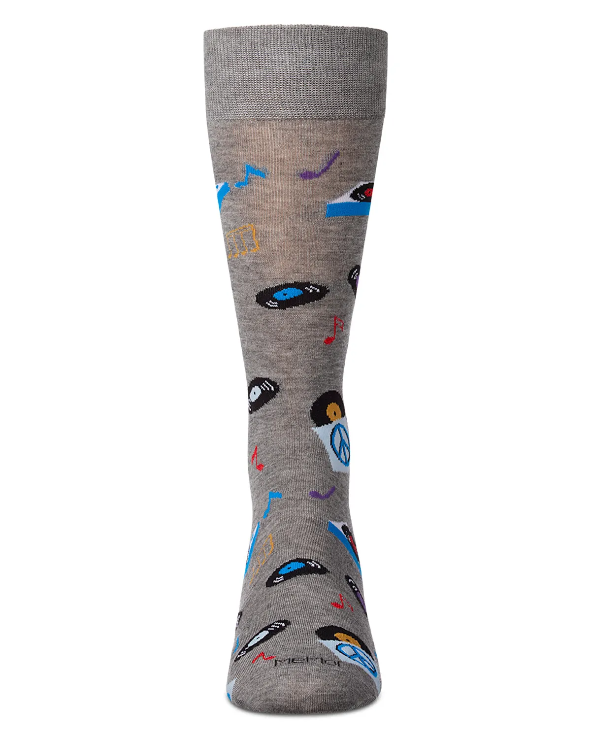 Men's "Vinyl Tunes" Rayon-Blend Novelty Crew Sock sold by MeMoi product image thumbnail 2