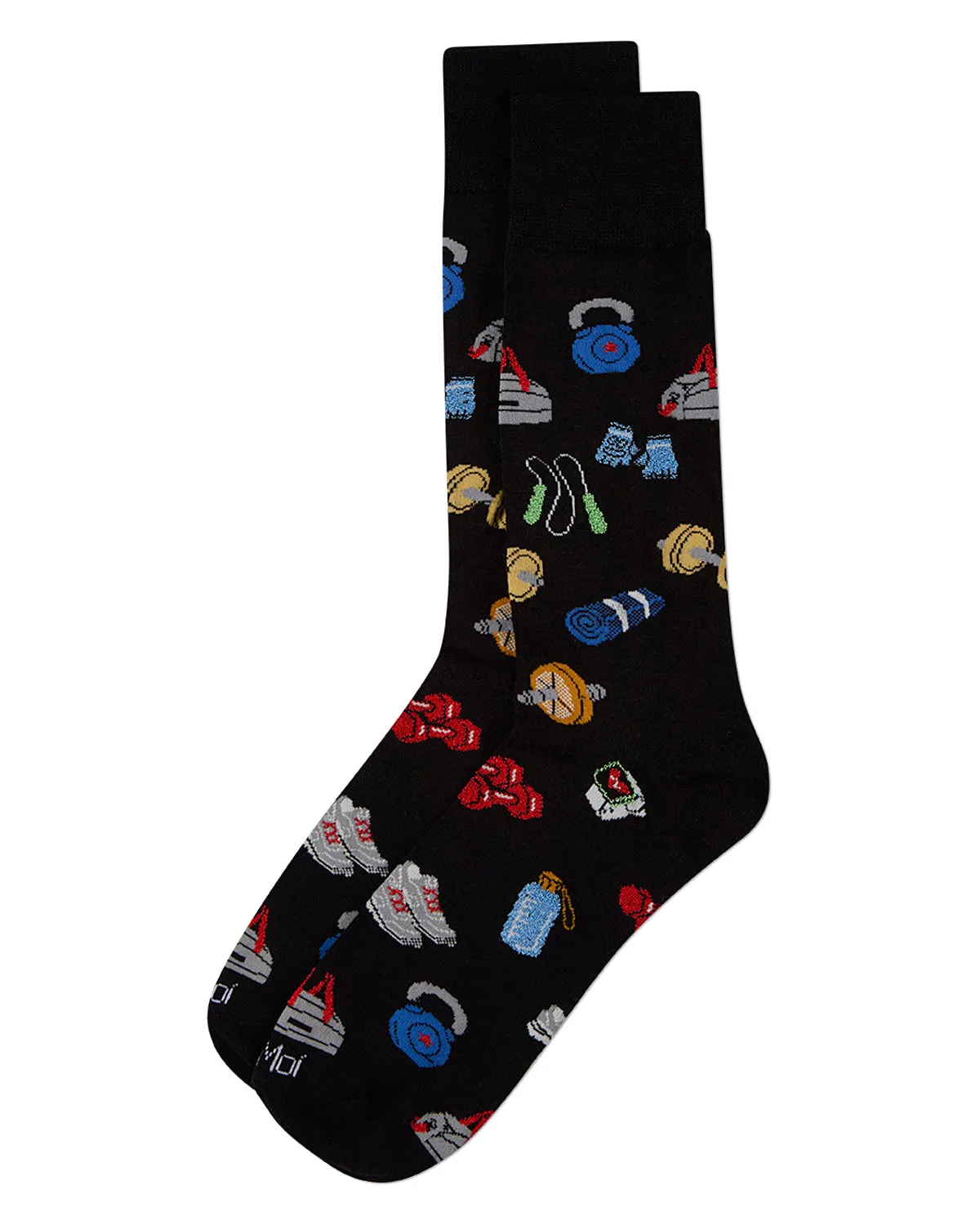 Men's Workout-Themed Rayon-Blend Novelty Crew Sock sold by MeMoi product image thumbnail 3