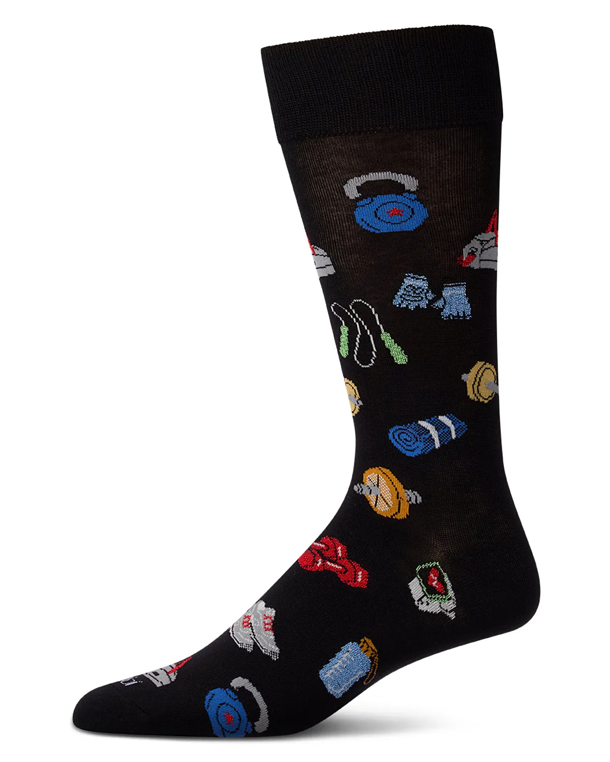 Men's Workout-Themed Rayon-Blend Novelty Crew Sock sold by MeMoi