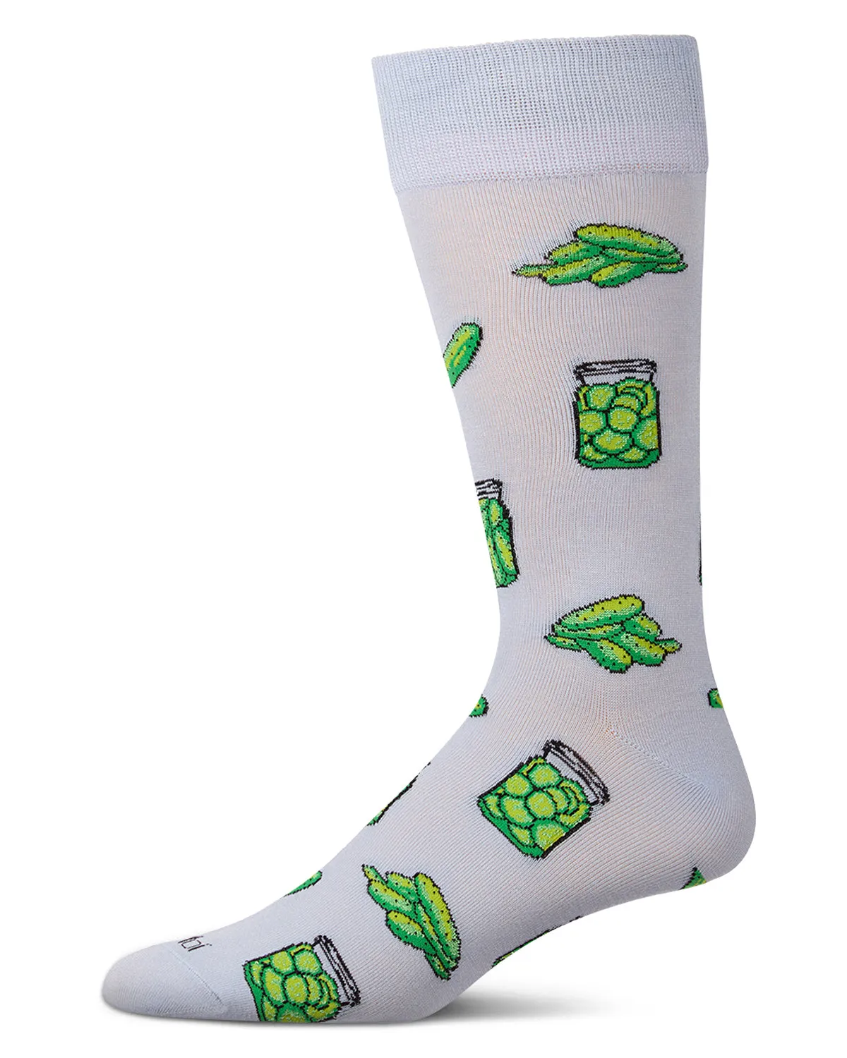 Men's Pickles-Themed Rayon-Blend Novelty Crew Sock sold by MeMoi