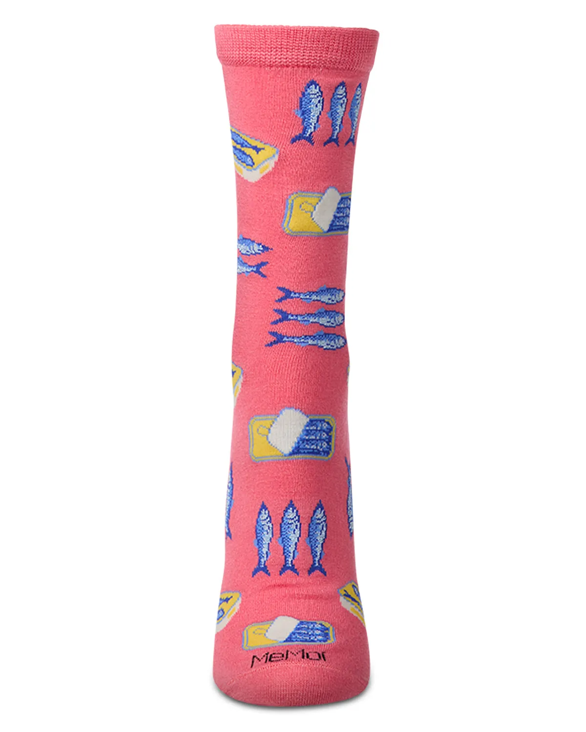 Women's Sardines-Themed Rayon-Blend Novelty Crew Sock sold by MeMoi product image thumbnail 2
