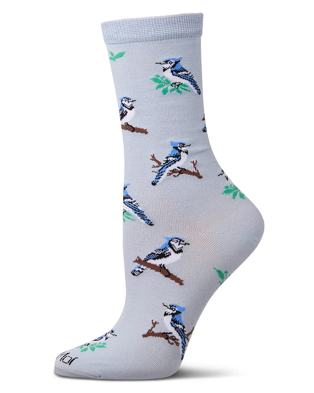 Women's "Blue Jays" Rayon-Blend Novelty Crew Sock sold by MeMoi product image thumbnail 2