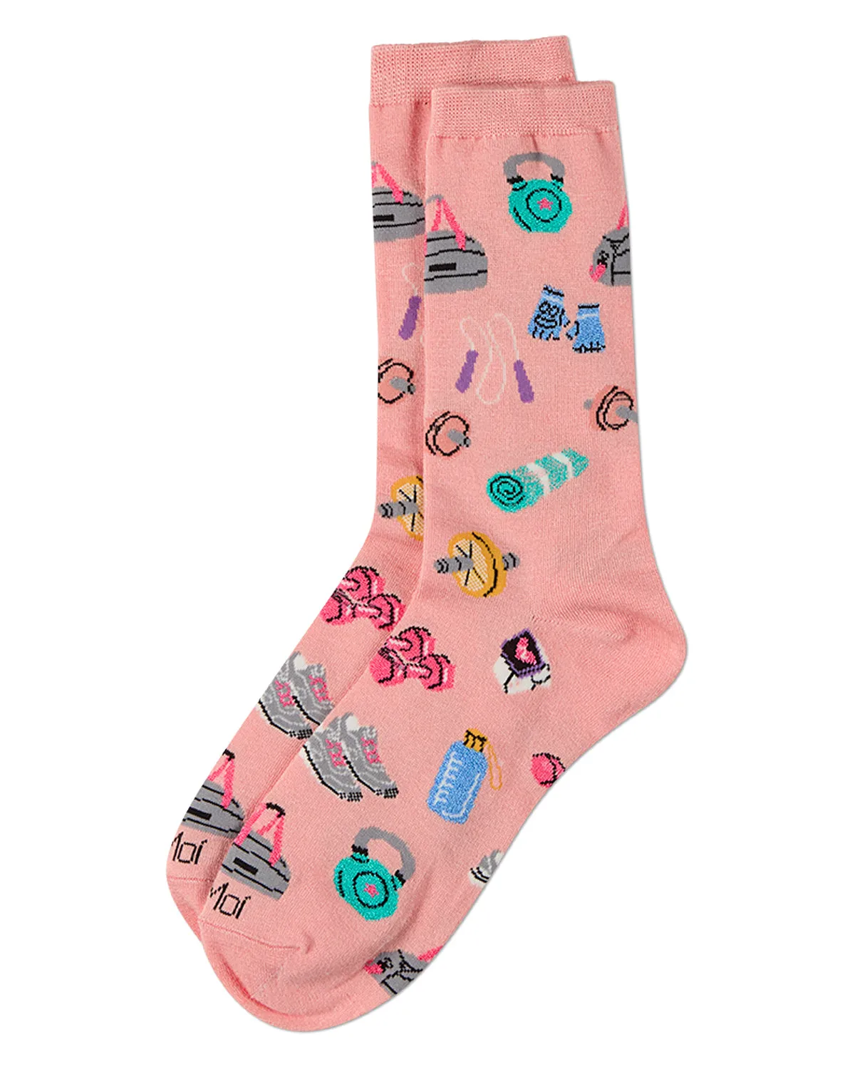 Women's Workout-Themed Rayon-Blend Novelty Crew Sock sold by MeMoi product image thumbnail 3