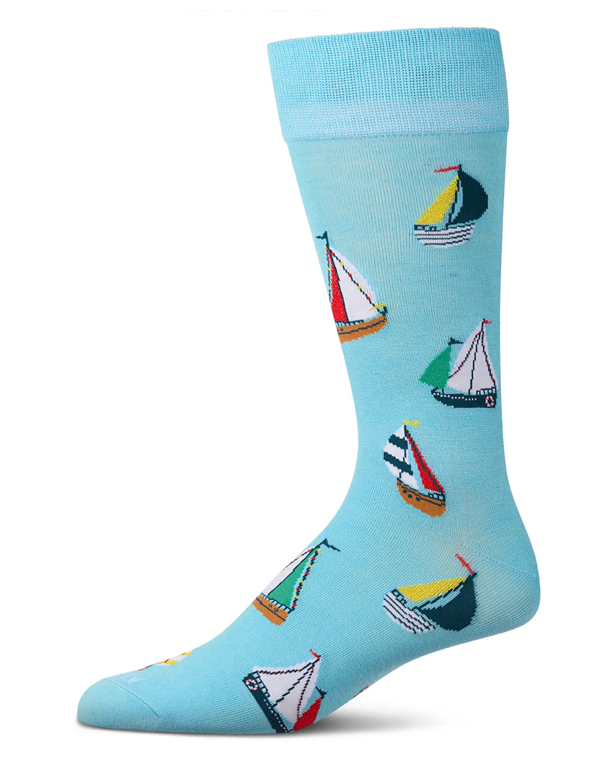 Men's "Sail Away" Rayon-Blend Novelty Crew Sock sold by MeMoi