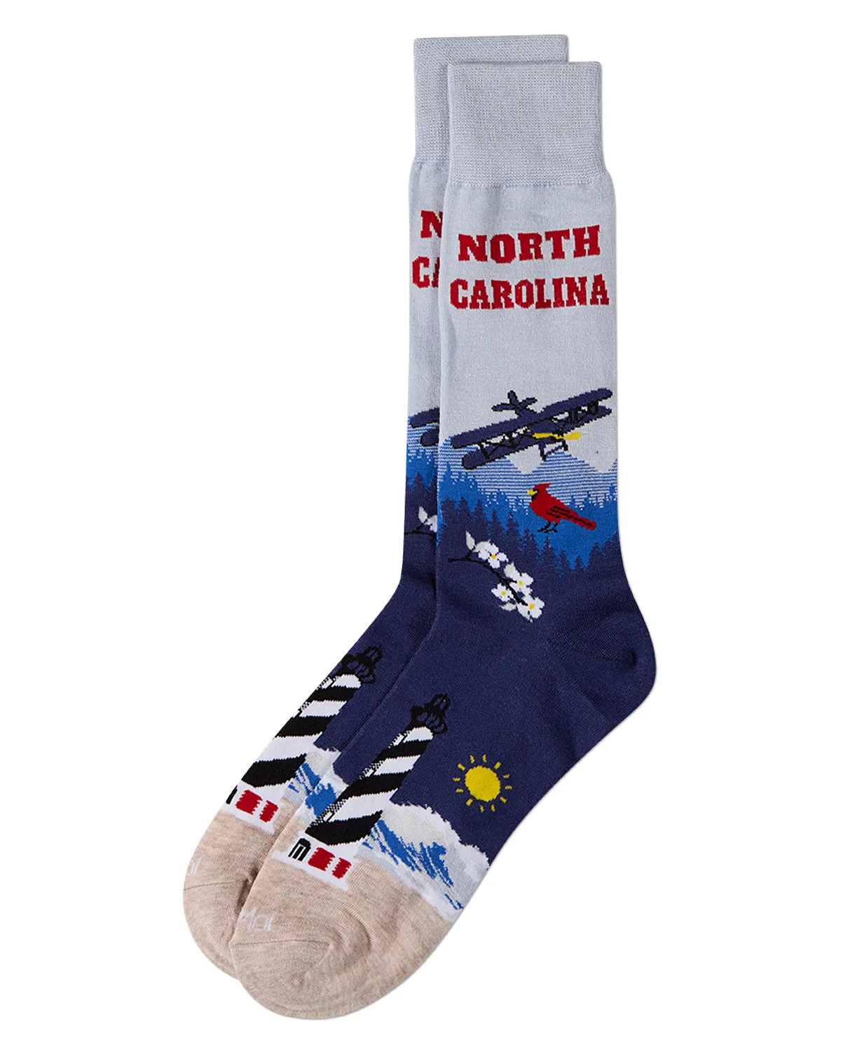 Men's North Carolina-Themed Rayon-Blend Novelty Crew Sock sold by MeMoi product image thumbnail 3