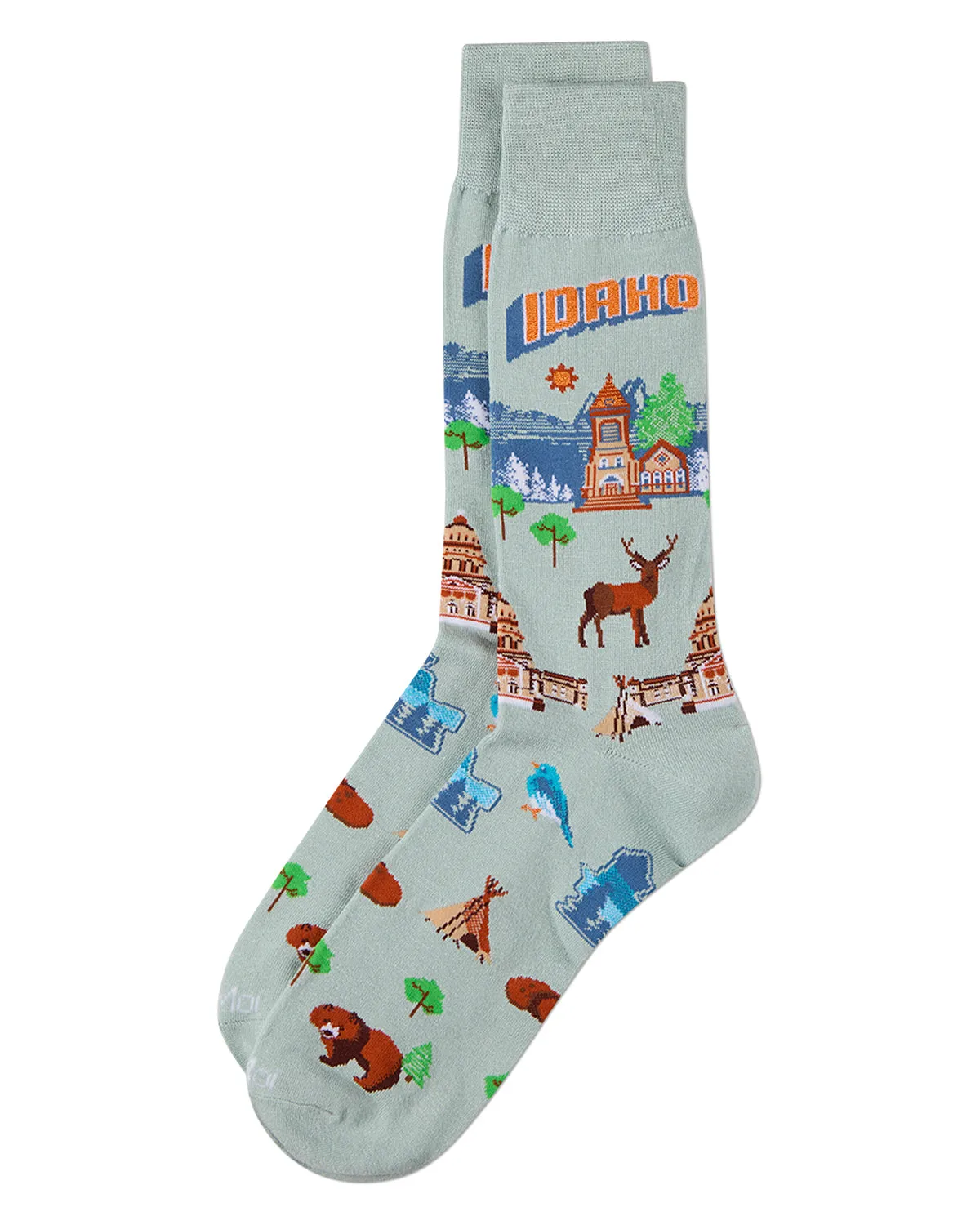 Men's Idaho-Themed Rayon-Blend Novelty Crew Sock sold by MeMoi product image thumbnail 3