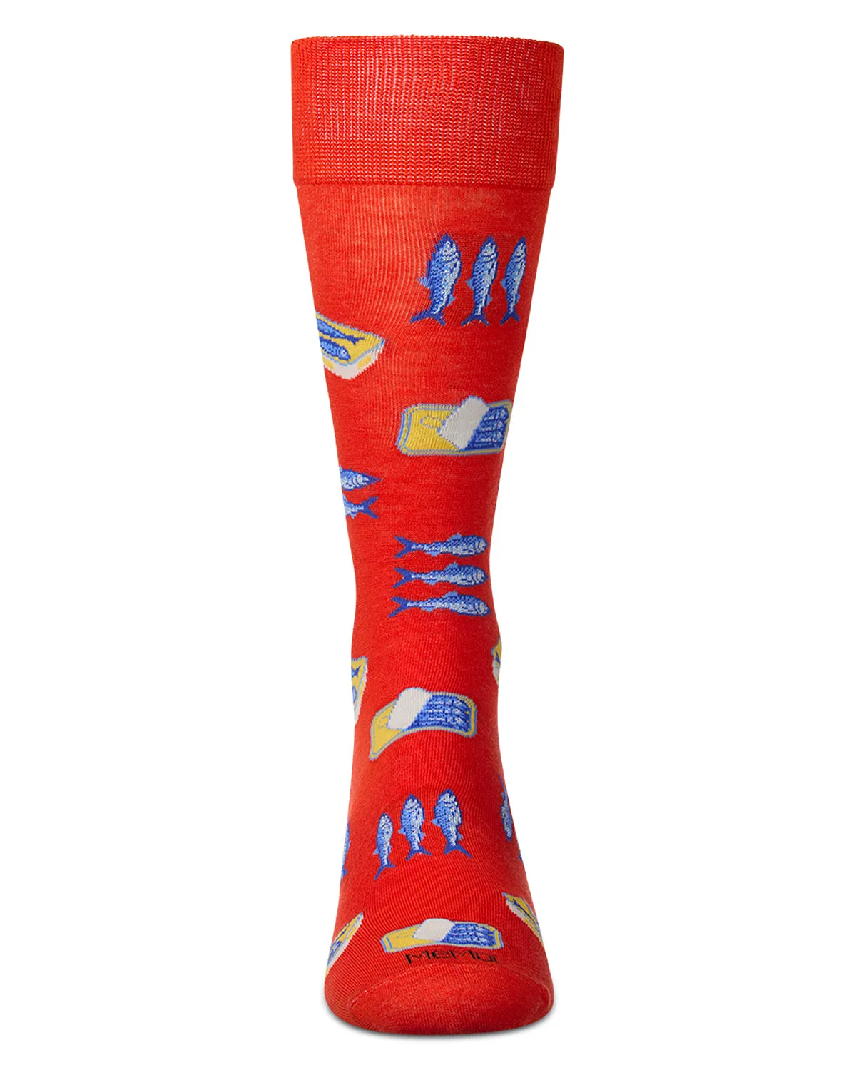 Men's Sardines-Themed Rayon-Blend Novelty Crew Sock sold by MeMoi product image thumbnail 2