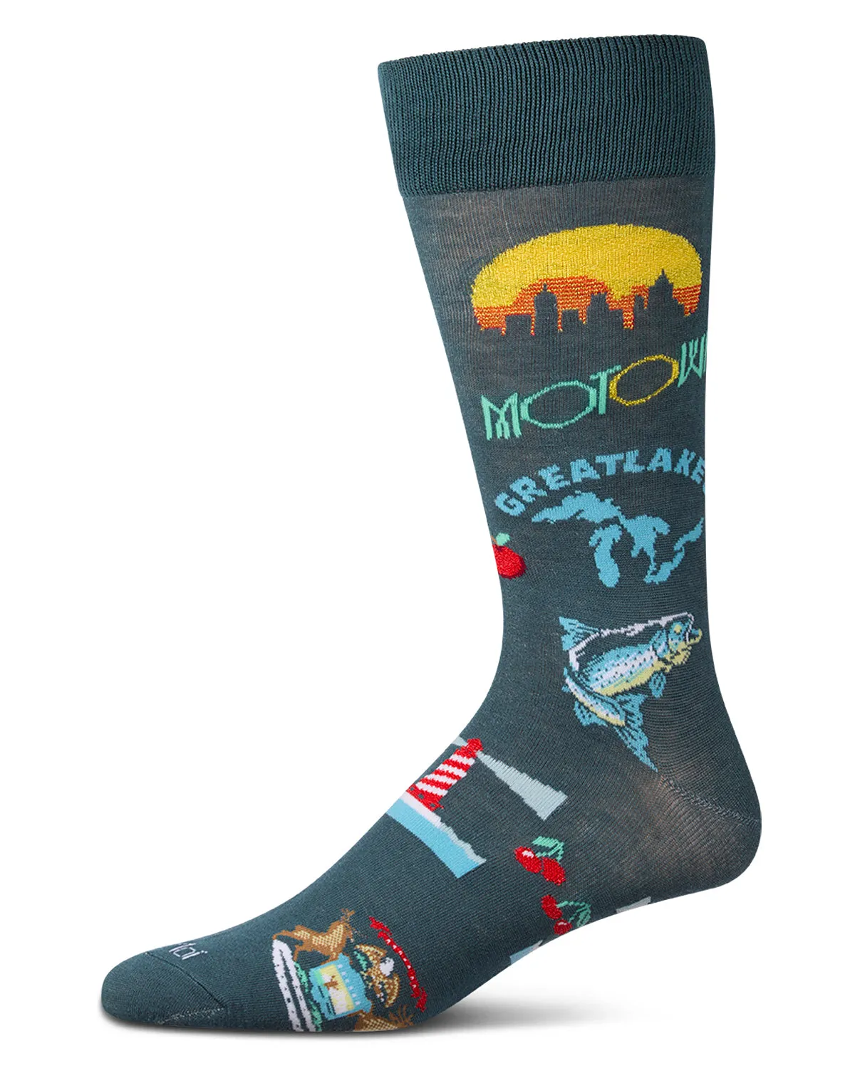 Men's Michigan-Themed Rayon-Blend Novelty Crew Sock sold by MeMoi