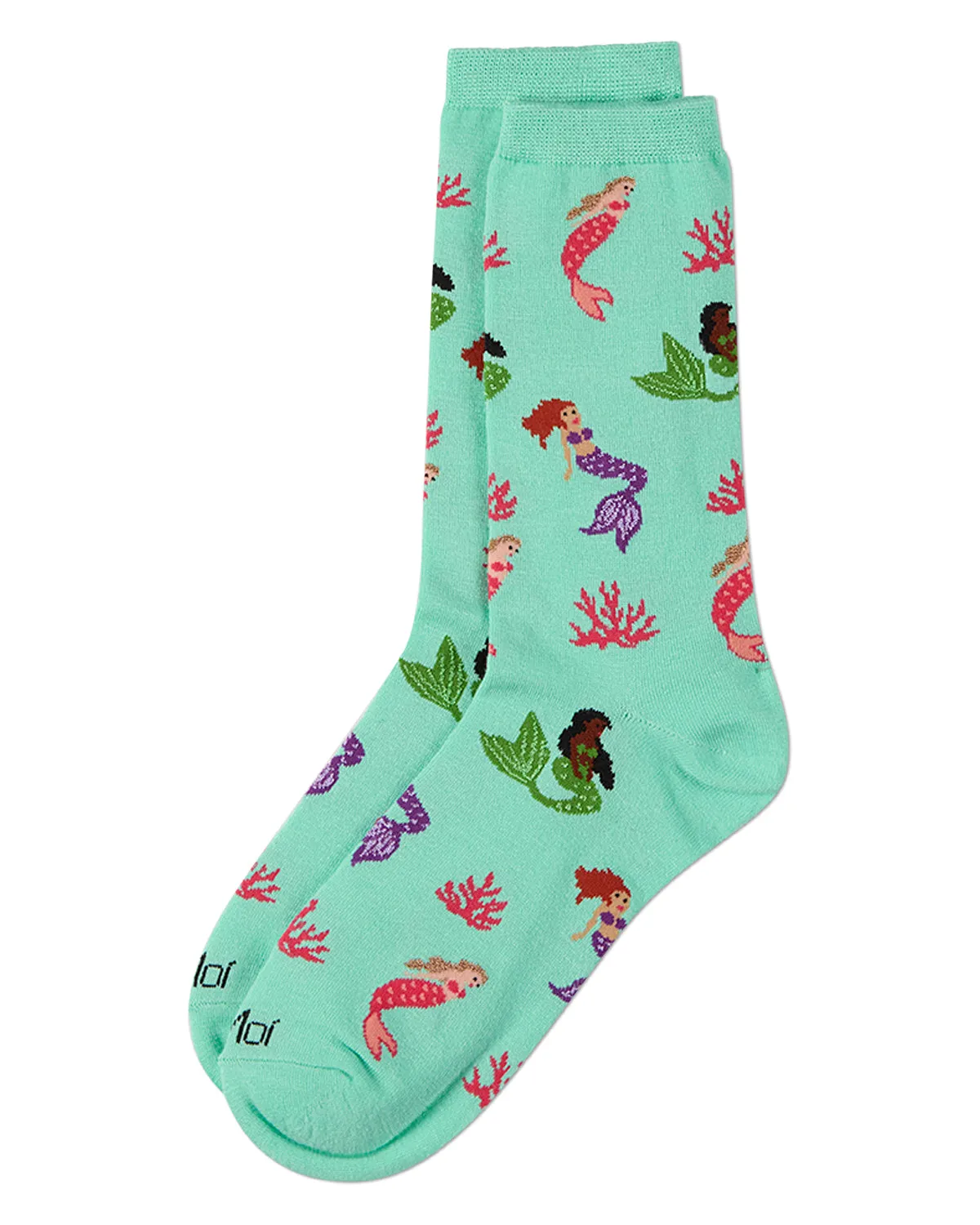 Women's Mermaid-Themed Rayon-Blend Novelty Crew Sock sold by MeMoi product image thumbnail 3