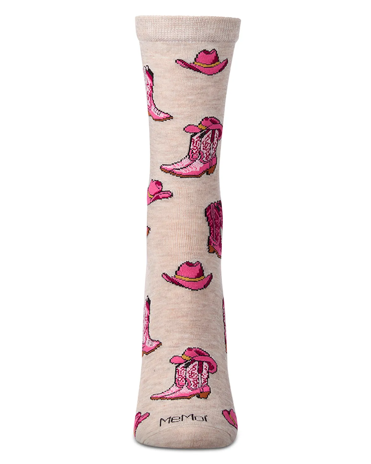 Women's "Cowboy Boots" Rayon-Blend Novelty Crew Sock sold by MeMoi product image thumbnail 2