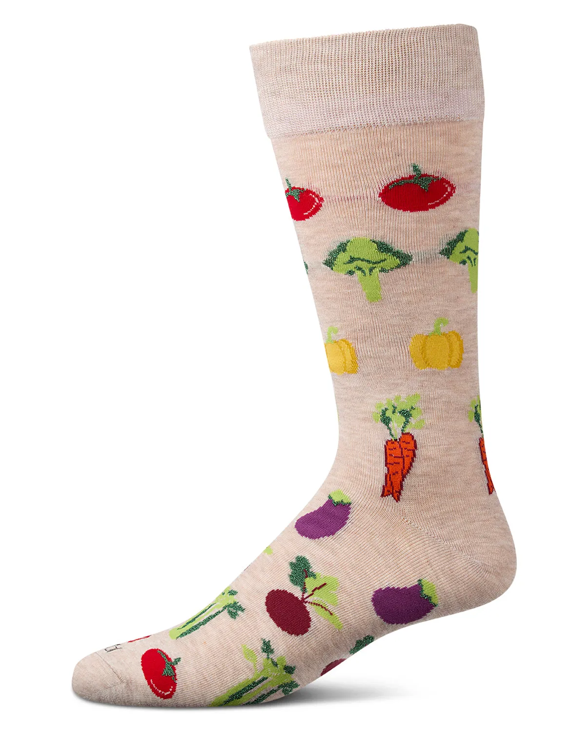 Men's Veggies-Themed Rayon Blend Fine-Gauge Novelty Crew Sock sold by MeMoi