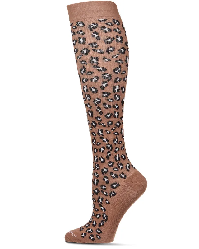 Women's Leopard-Spot Cotton-Blend 15-20 mmHg Moderate Compression Sock sold by MeMoi