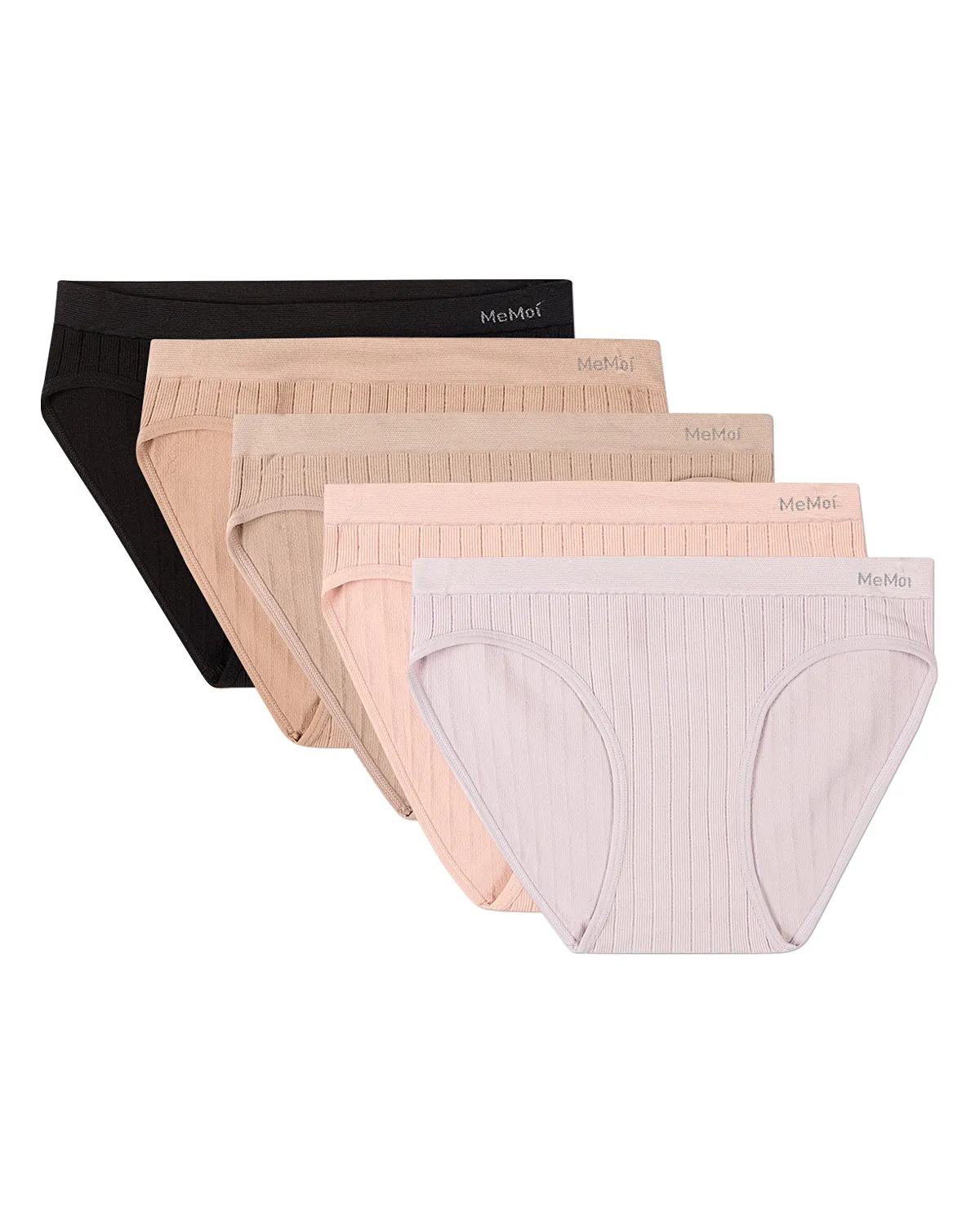 5 Pair Women's Seamless Wide-Rib No-Show Tag-Free Bikini Panties sold by MeMoi product image thumbnail 3