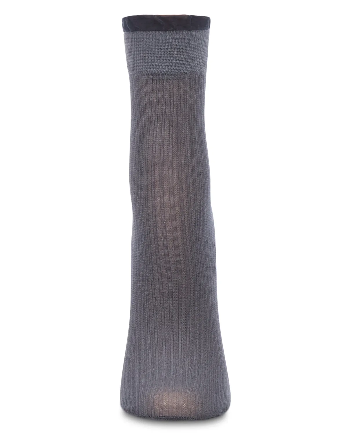 Women's Sheer Ruffle Cuff Ribbed Crew Sock sold by MeMoi product image thumbnail 5