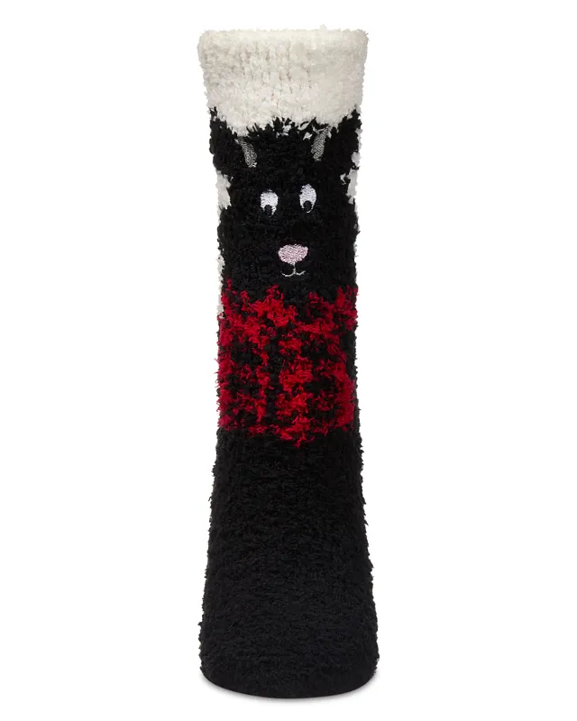 Women's Scotty Dog Mistle Toes Cozy Crew Socks made by MeMoi