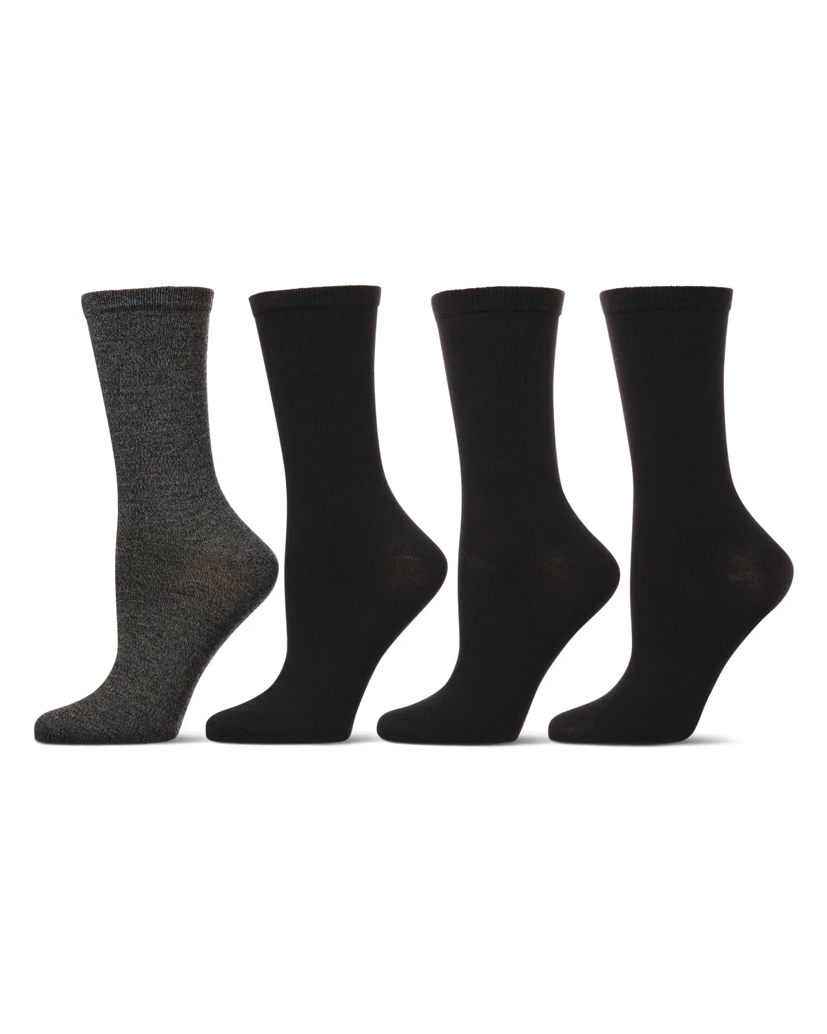 Women's 4 Pair Pack Solid Buttersoft Crew Socks sold by MeMoi