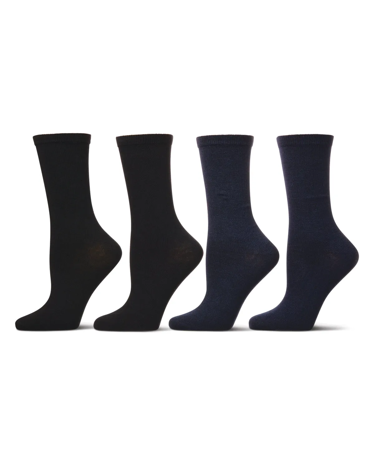 Women's 4 Pair Pack Solid Buttersoft Crew Socks sold by MeMoi product image thumbnail 2