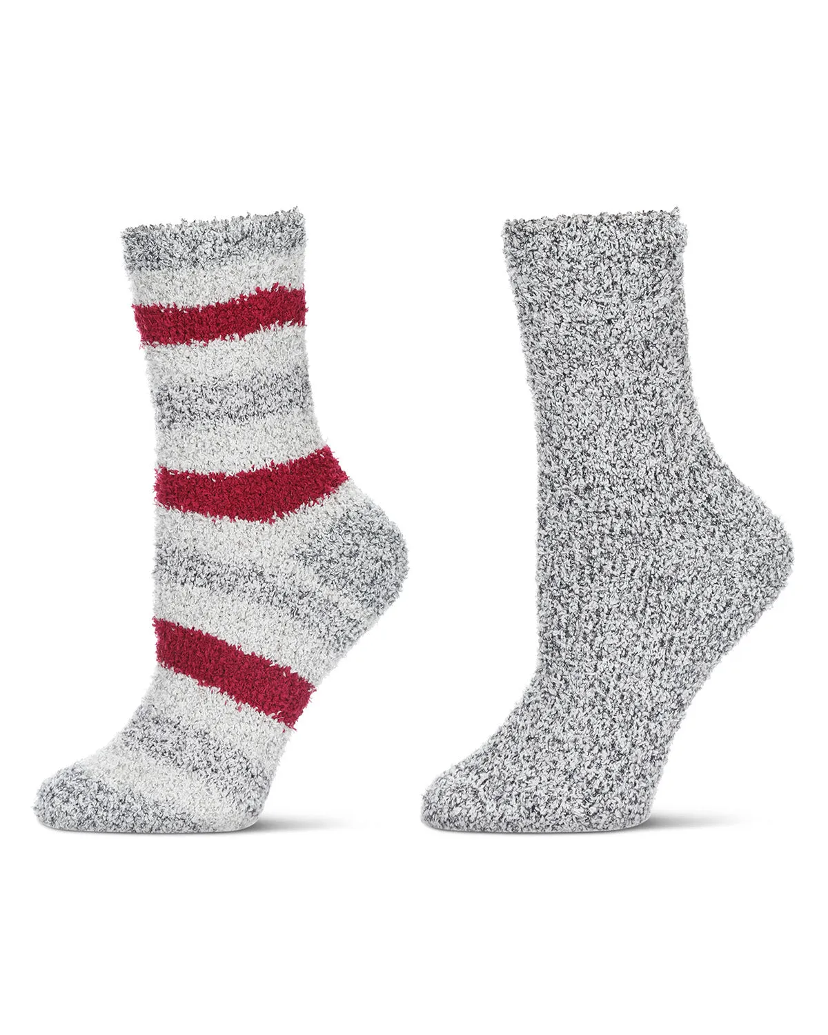 Women's 2 Pair Pack Striped/Solid Cozy Crew Socks sold by MeMoi product image thumbnail 2