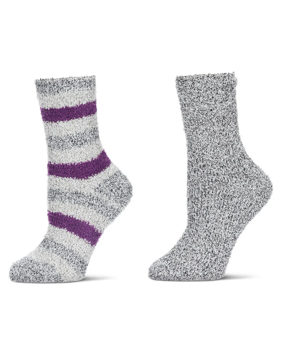 Women's 2 Pair Pack Striped/Solid Cozy Crew Socks sold by MeMoi product image thumbnail 3