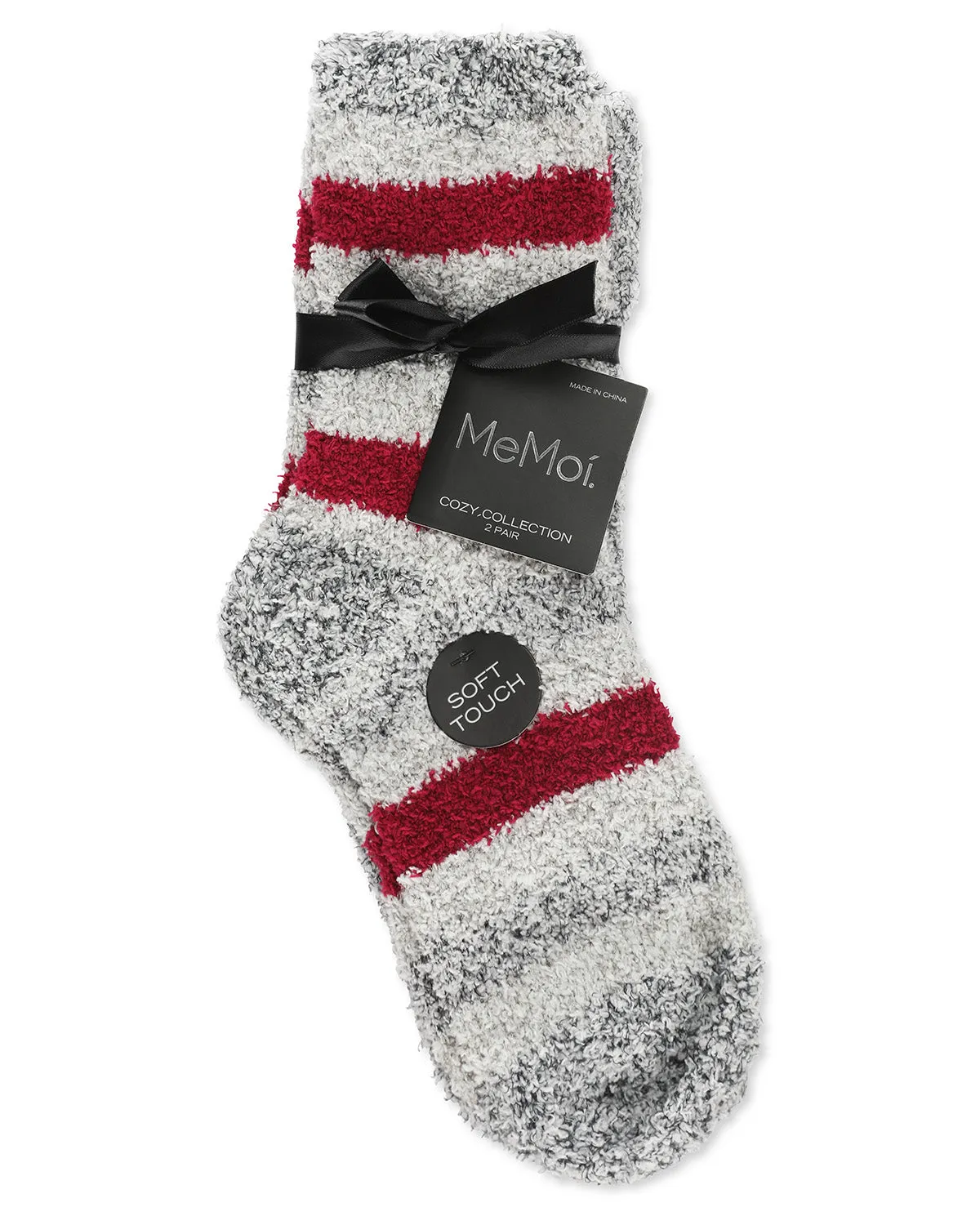 Women's 2 Pair Pack Striped/Solid Cozy Crew Socks sold by MeMoi product image thumbnail 4