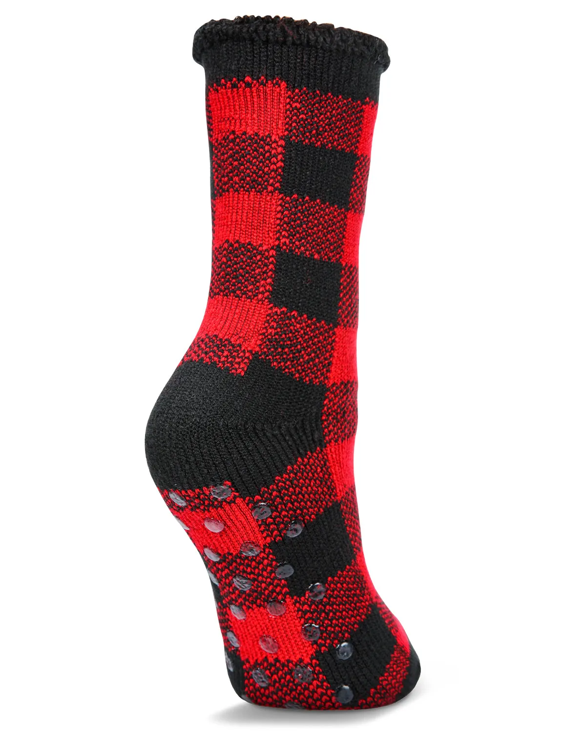 Women's Buffalo Plaid Cozy Warm Thermal Crew Socks sold by MeMoi product image thumbnail 2