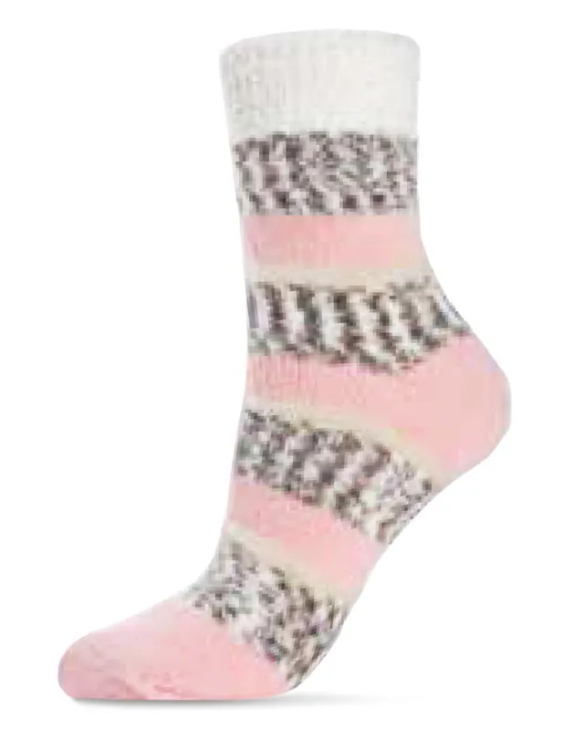 Stripes Spacedye Buttersoft Cozy Lined Cabin Sock made by MeMoi