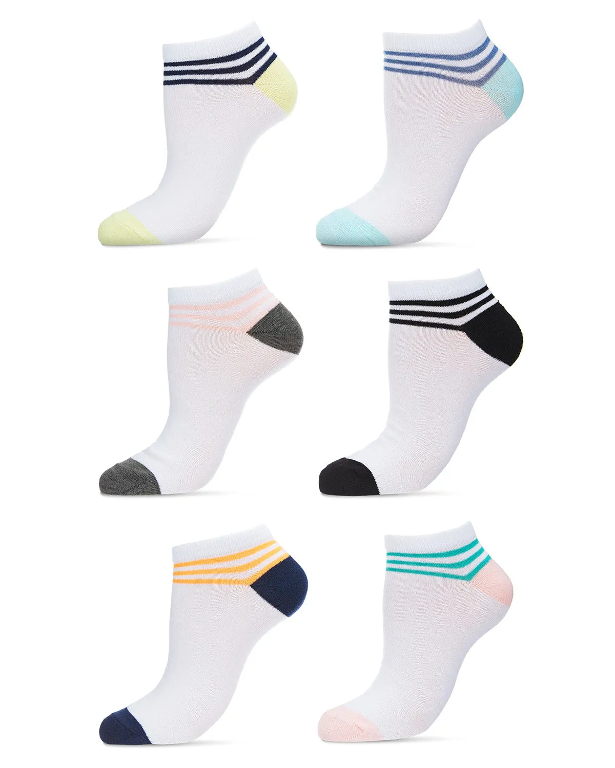 Women's 6 Pair Pack Rugby Low Cut Socks sold by MeMoi