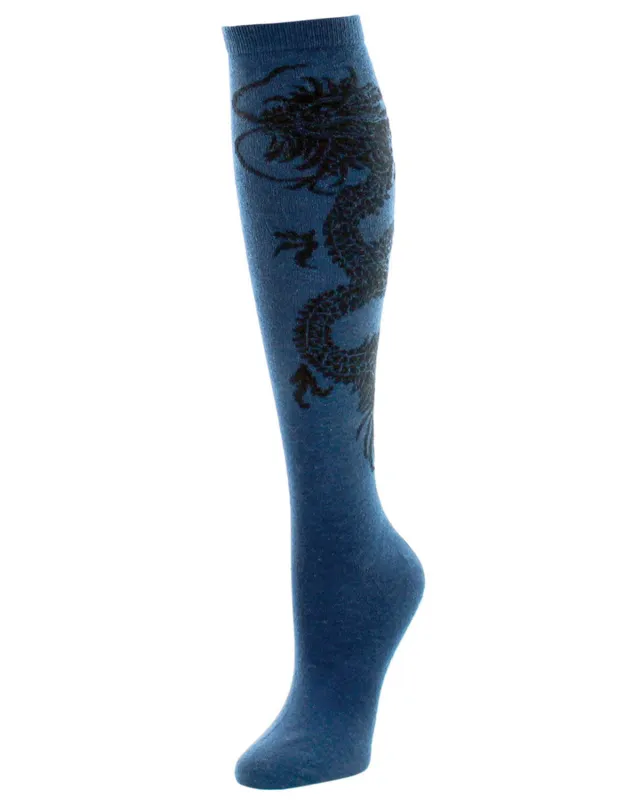 Natori Dragon Women's Cashmere Blend Knee Socks made by Natori