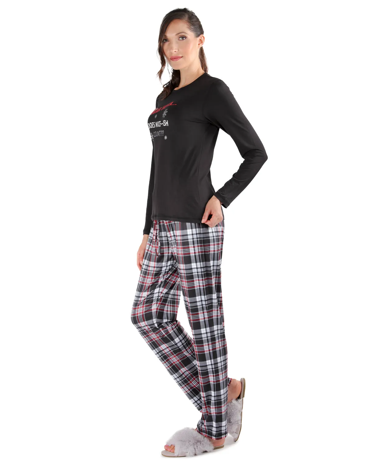 Women's 2 Piece Dear Santa Nice-ish Christmas Two- Piece PJ Set sold by MeMoi product image thumbnail 3