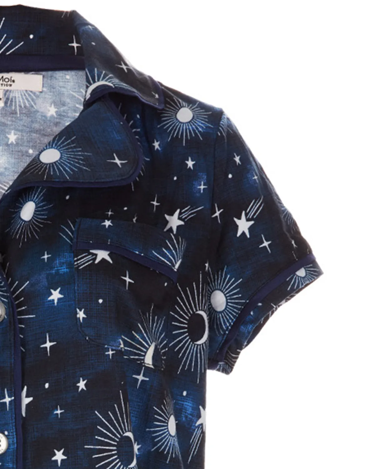 Women's Celestial Notch Collar Shorts Cotton Blend Pajama Set sold by MeMoi product image thumbnail 3