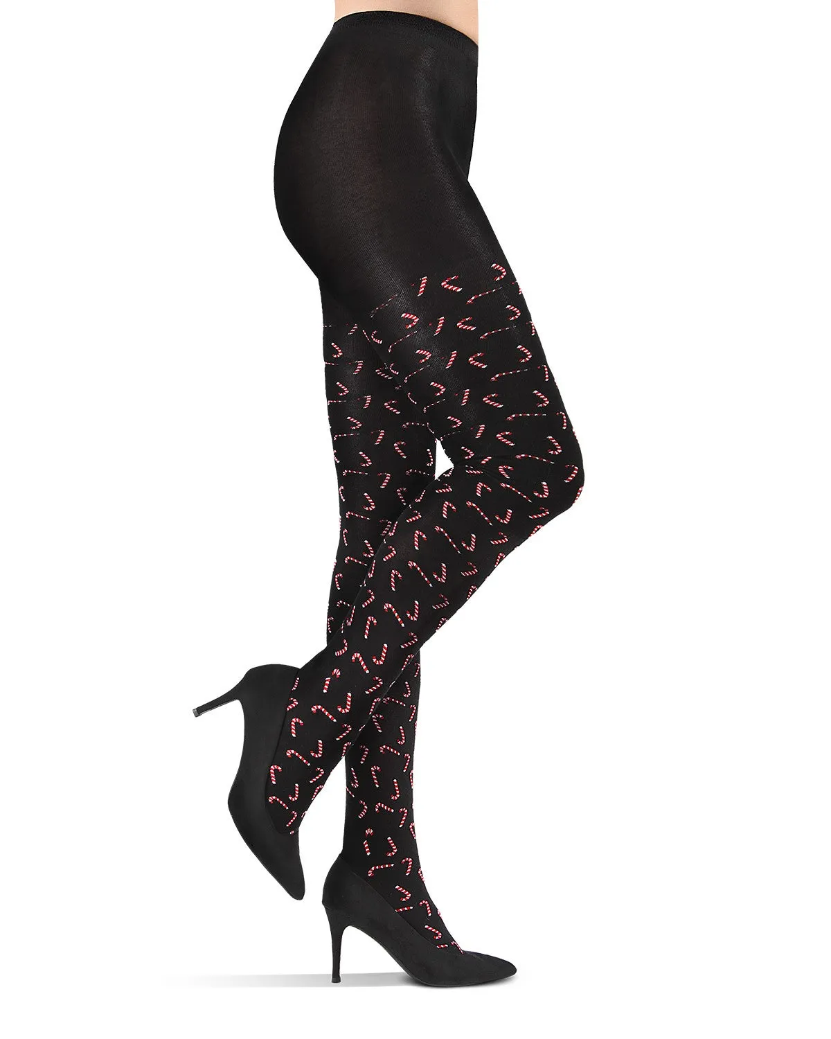 Candy Cane Cotton Blend Sweater Tights sold by MeMoi product image thumbnail 3