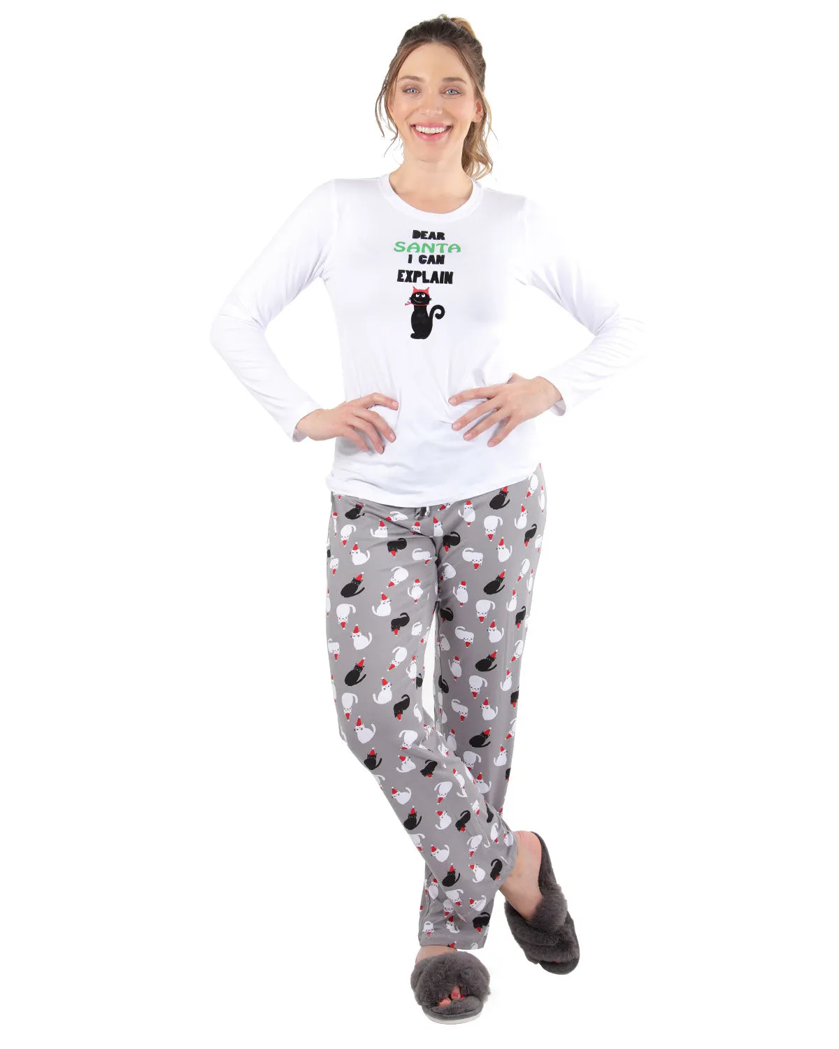 Women's Christmas Dear Santa I Can Explain Two-Piece PJ Set sold by MeMoi