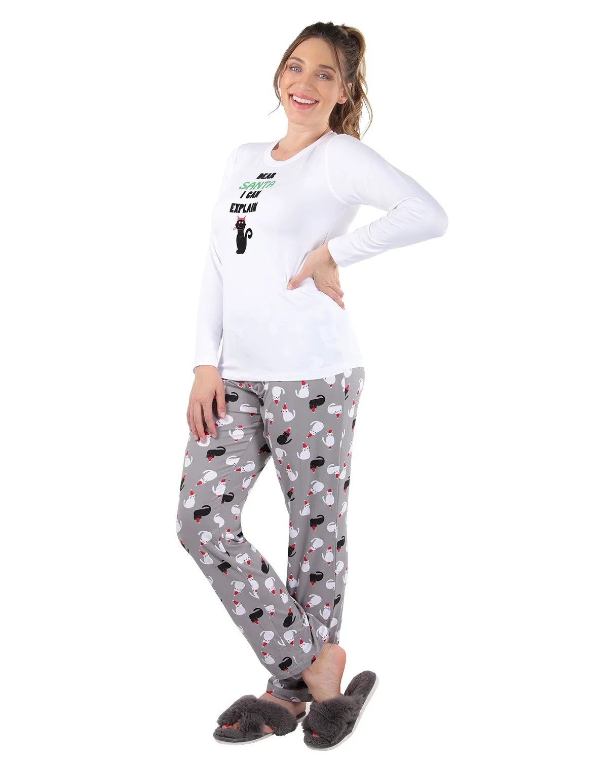 Women's Christmas Dear Santa I Can Explain Two-Piece PJ Set sold by MeMoi product image thumbnail 5