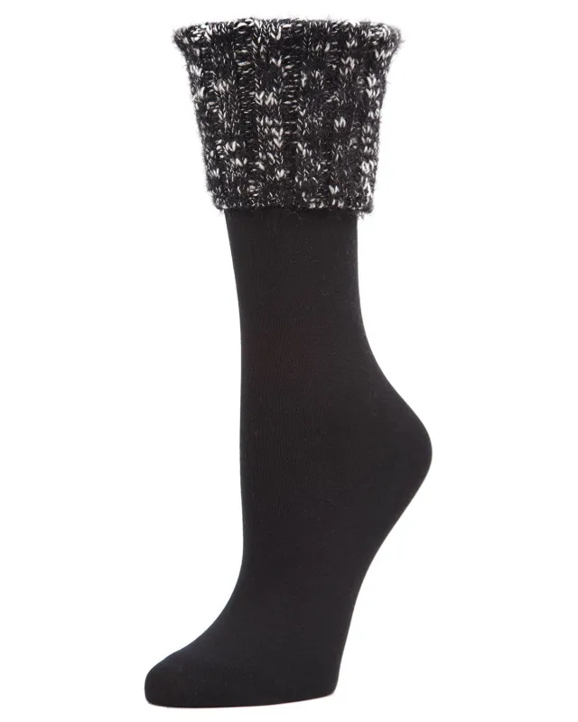 Women's Tonal Ribbed Premium Fleece-Lined Plush Crew Socks sold by MeMoi