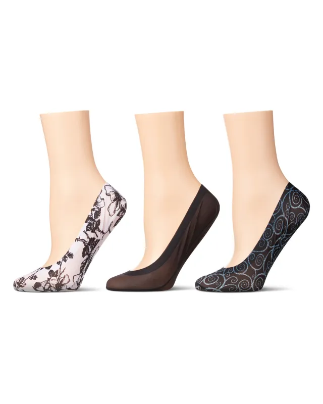 3 Pairs Women's Fine-Edge Non-Slip Shoe Liner Socks made by MeMoi