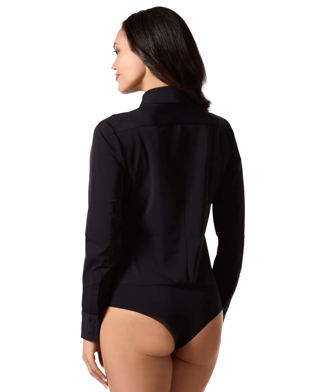 Women's Classic Button-Down Long-Sleeve Shirt All-in-One Bodysuit sold by MeMoi product image thumbnail 3