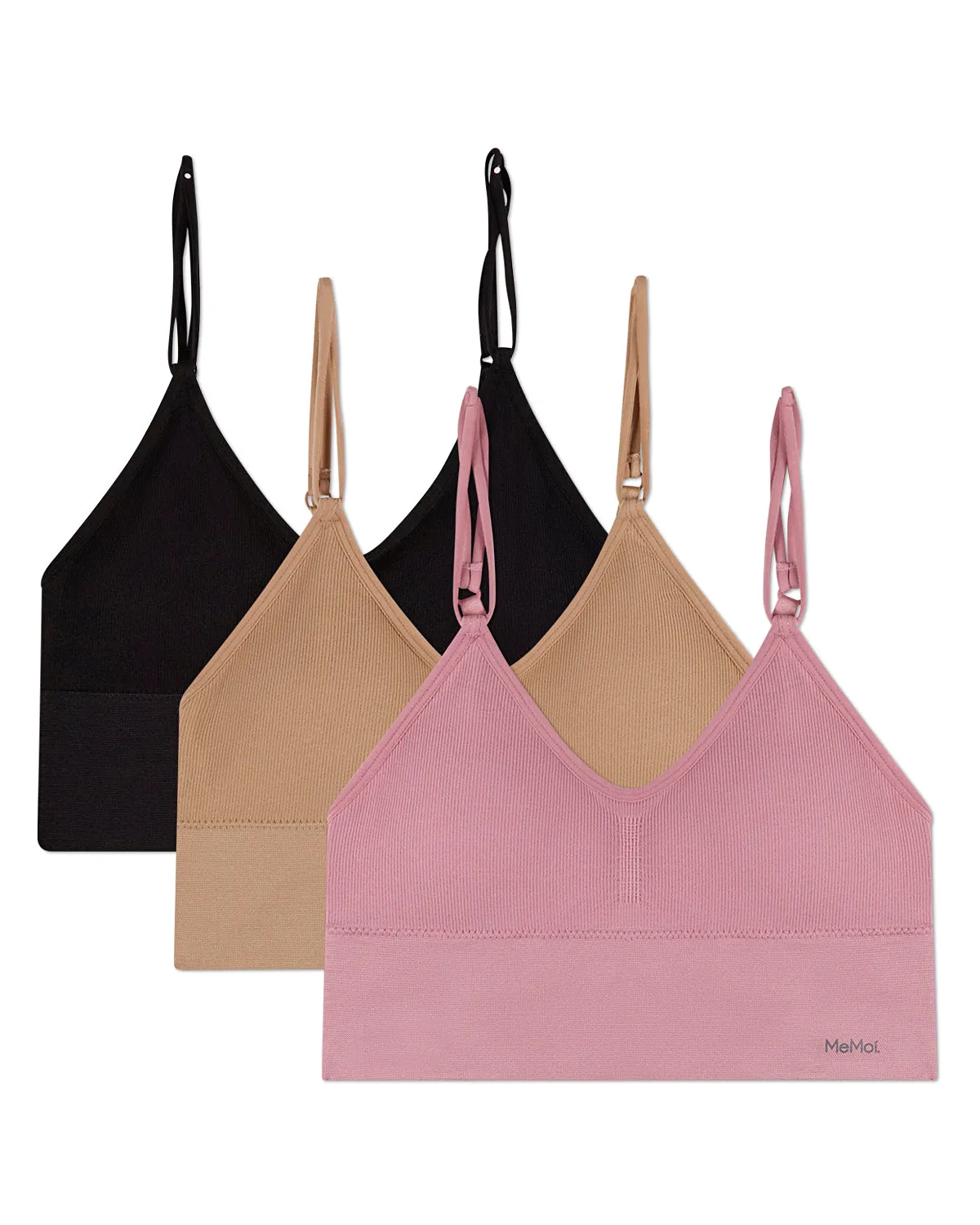 3 Pack Women's Seamless Dual-Strap V-Neck Padded Pullover Bra sold by MeMoi product image thumbnail 4