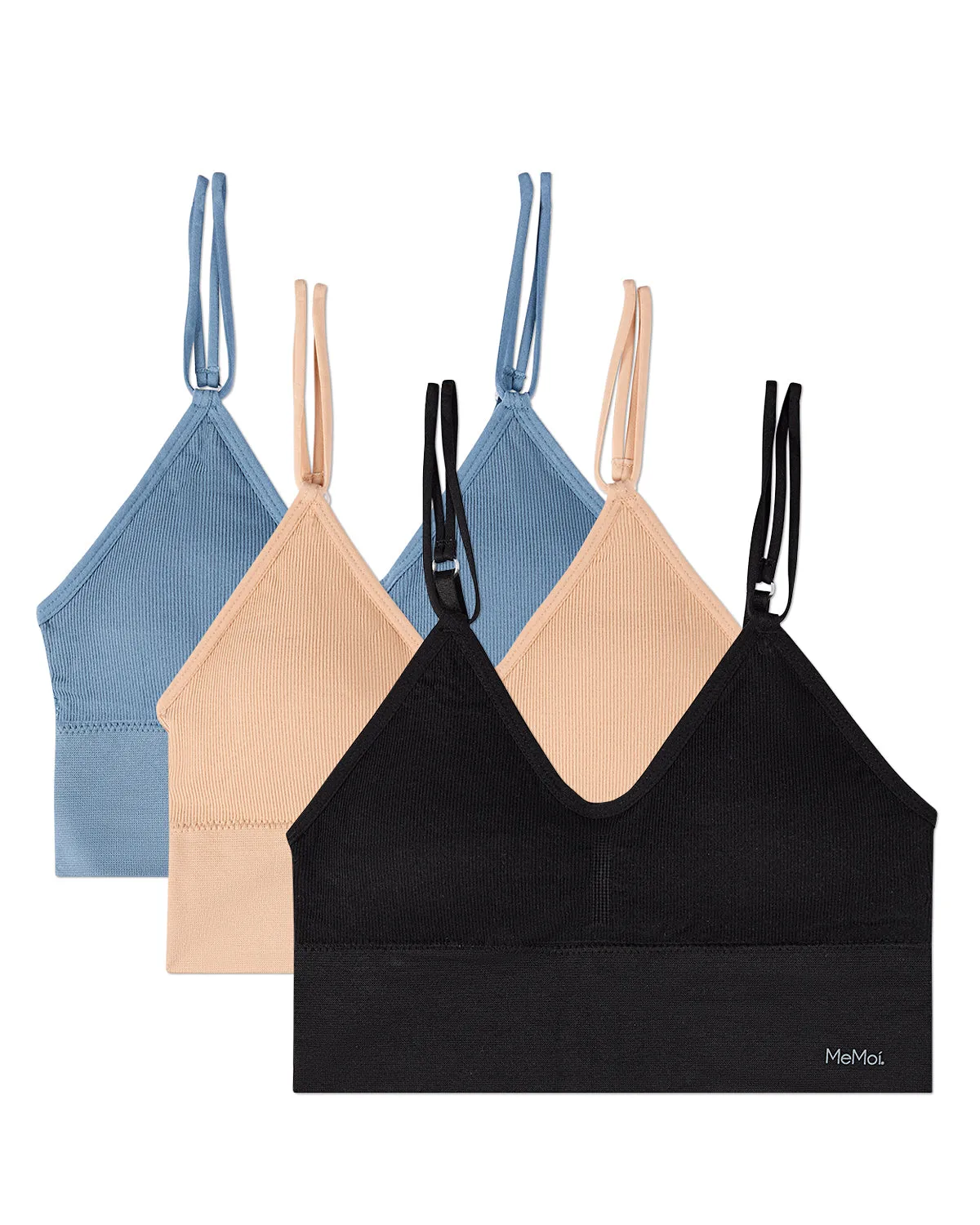 3 Pack Women's Seamless Dual-Strap V-Neck Padded Pullover Bra sold by MeMoi product image thumbnail 2