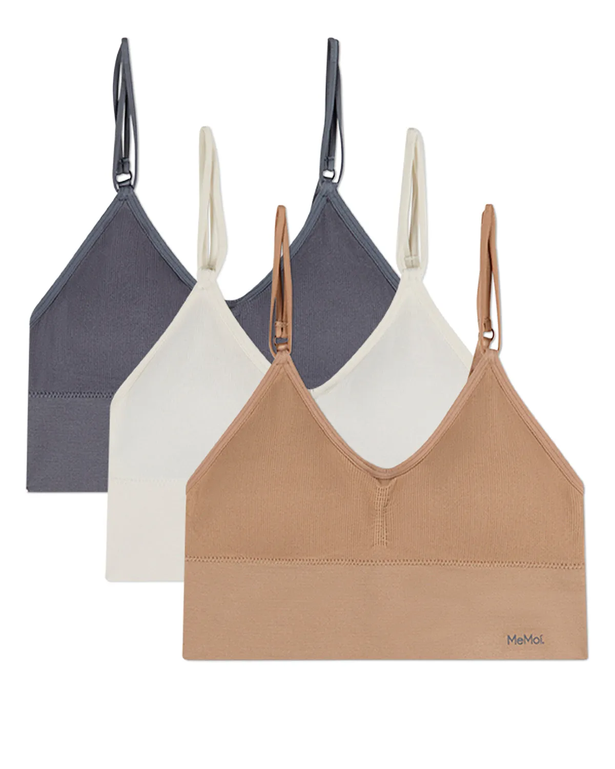 3 Pack Women's Seamless Dual-Strap V-Neck Padded Pullover Bra sold by MeMoi product image thumbnail 3