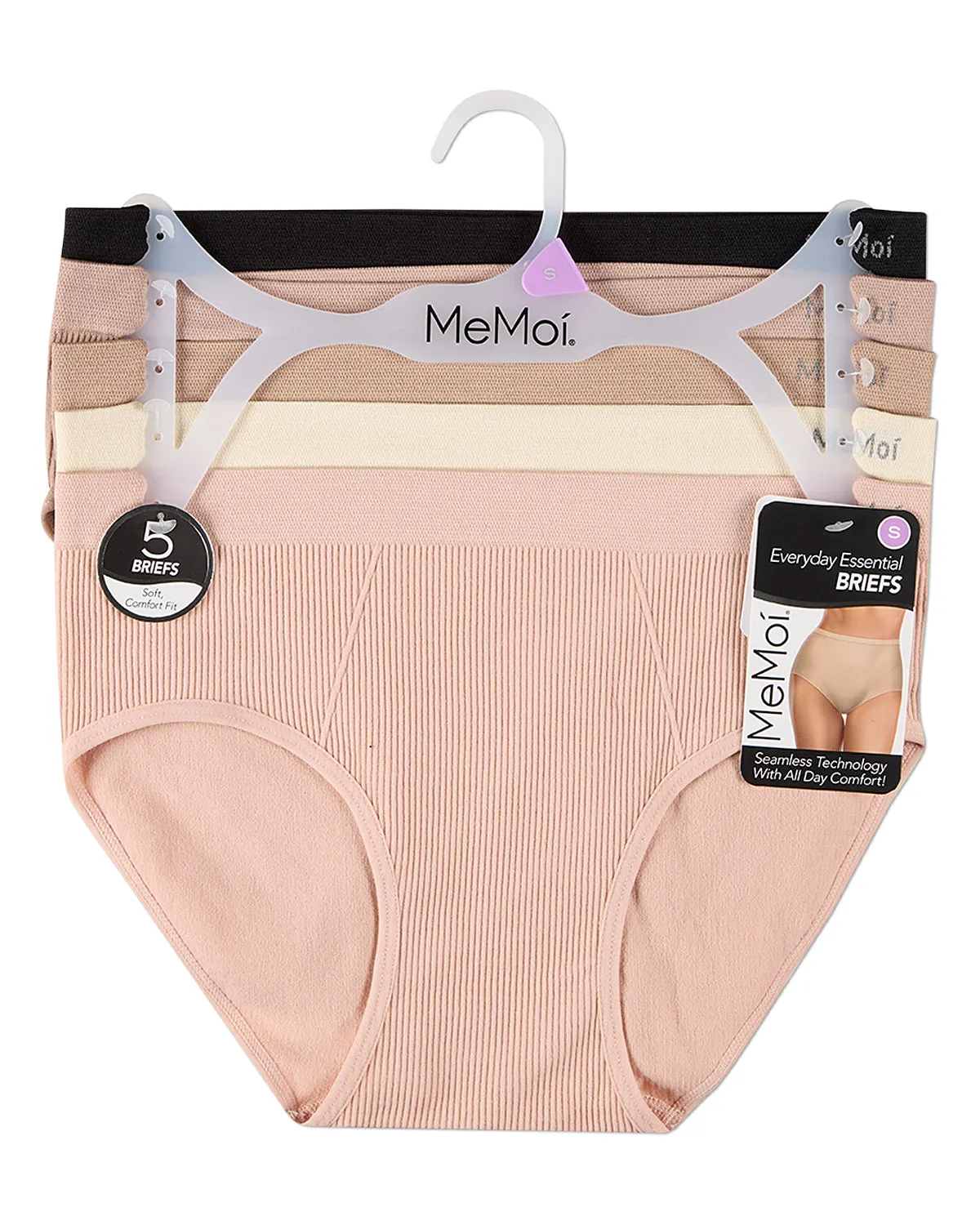 5 Pair Women's Seamless Ribbed No-Show Tag-Free Briefs sold by MeMoi product image thumbnail 4